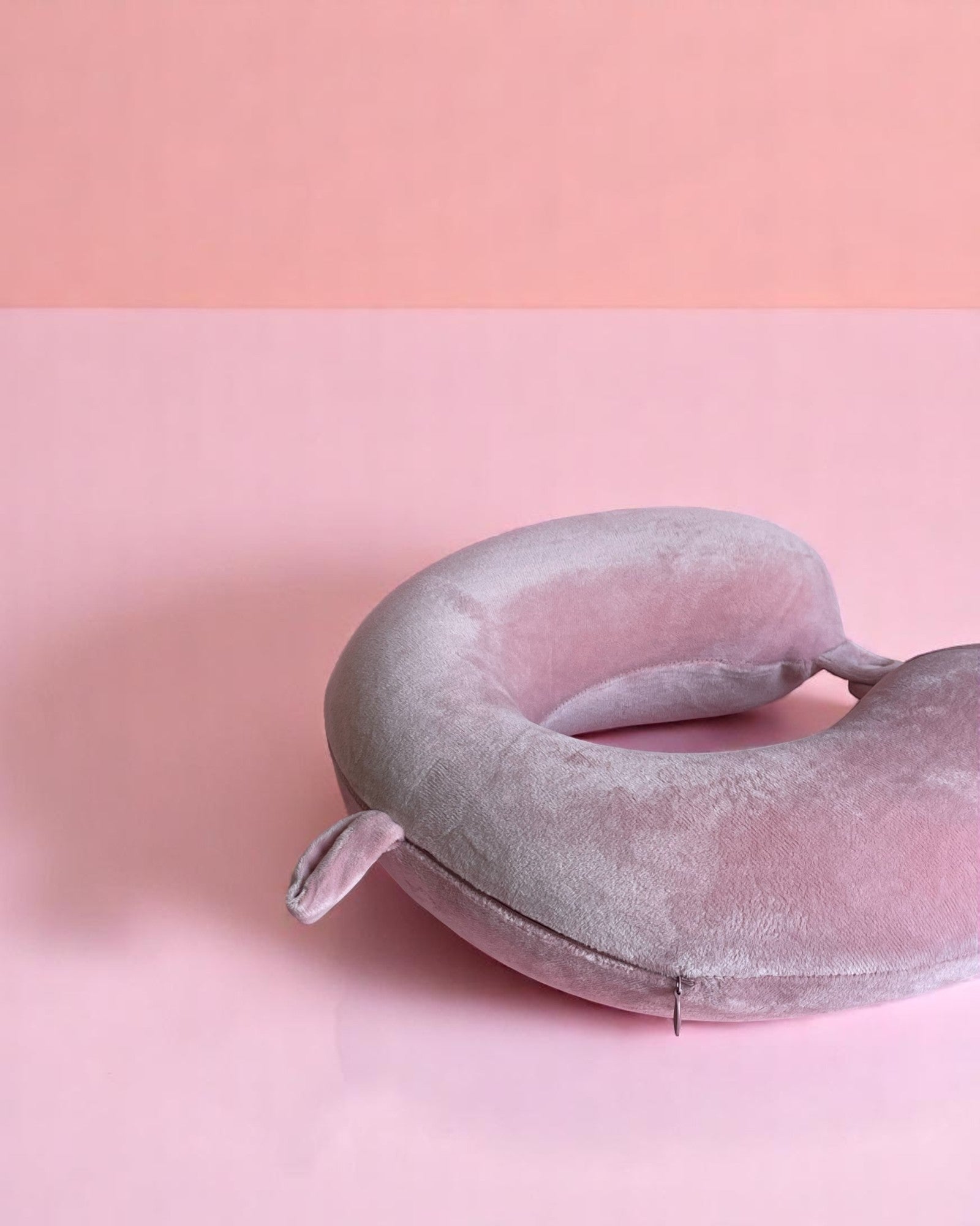 Gezgin Çocuk Seyahat Boyun Yastığı - Düz Pembe